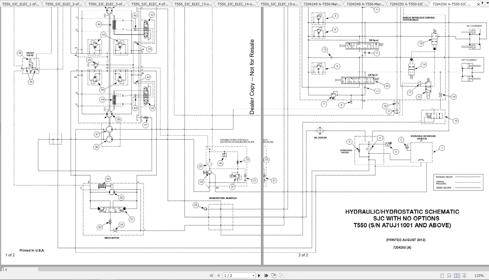 Bobcat Loader T Hydraulic Electrical Schematic