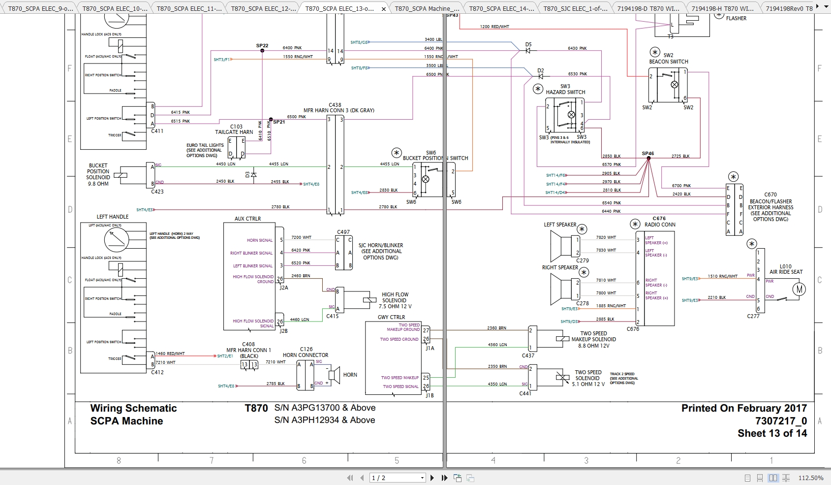 Bobcat Loader T Hydraulic Electrical Schematic