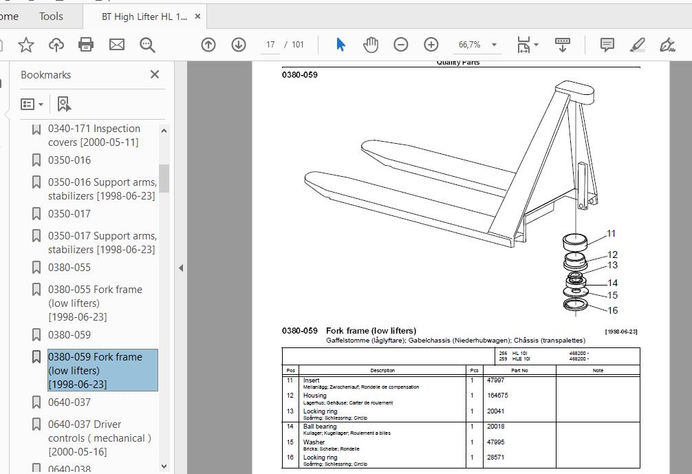 BT High Lifter HL 10_10X_10I, HLE 10_10X_10L 468200AA Quality Parts_177
