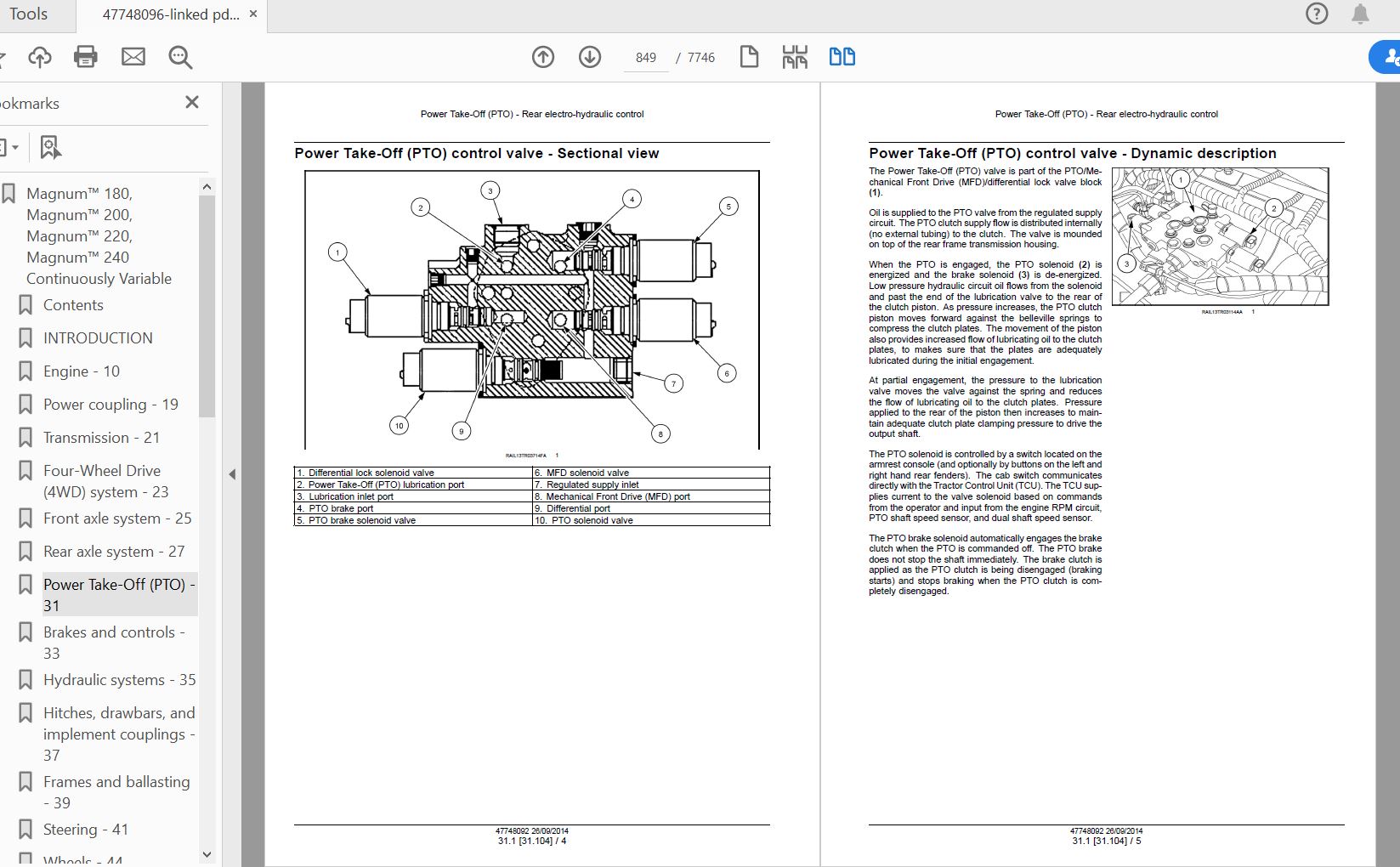 Case IH Tractor Powershift Transmission Magnum 180, 200, 220, 240 CVT