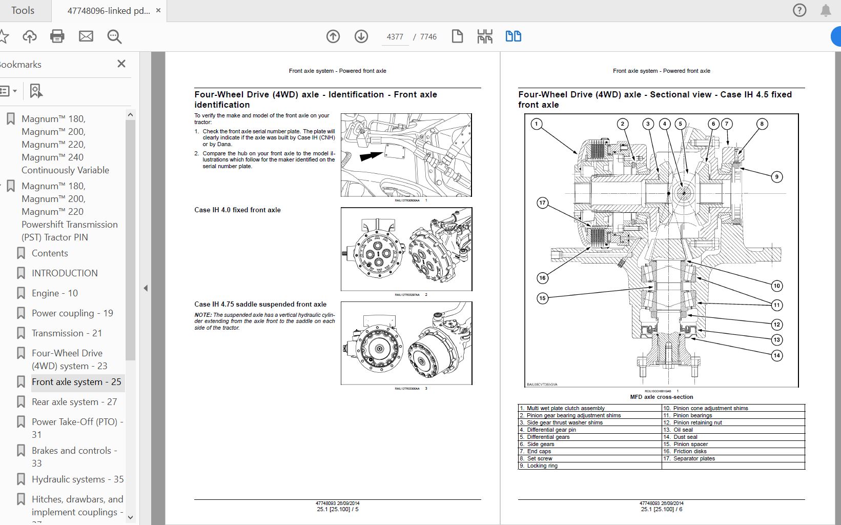 Case IH Tractor Powershift Transmission Magnum 180, 200, 220, 240 CVT