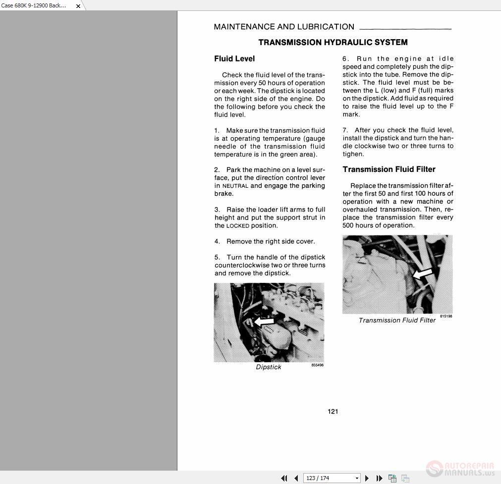 Case 680K 912900 Backhoe Operators Manual