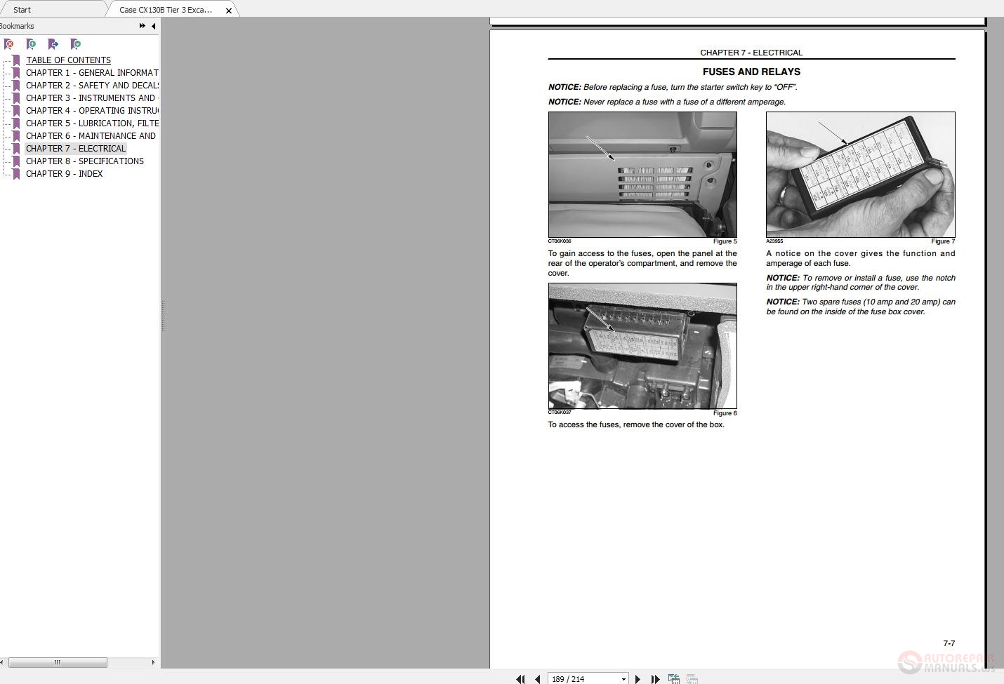 Case CX130B Tier 3 Excavator Operators Manual