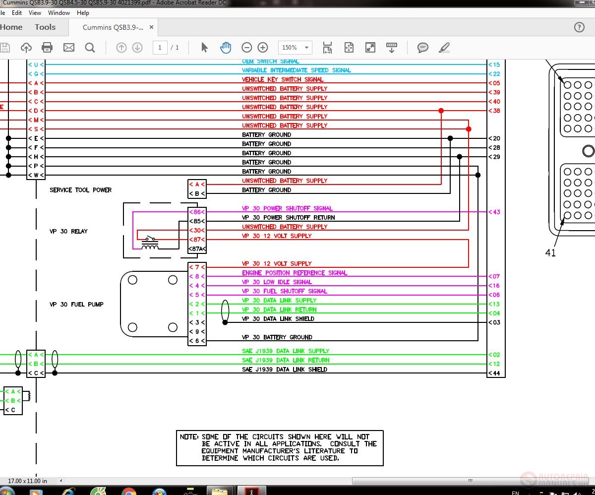 Cummins QSB3.930 QSB4.530 QSB5.930 4021399 Wiring Diagram
