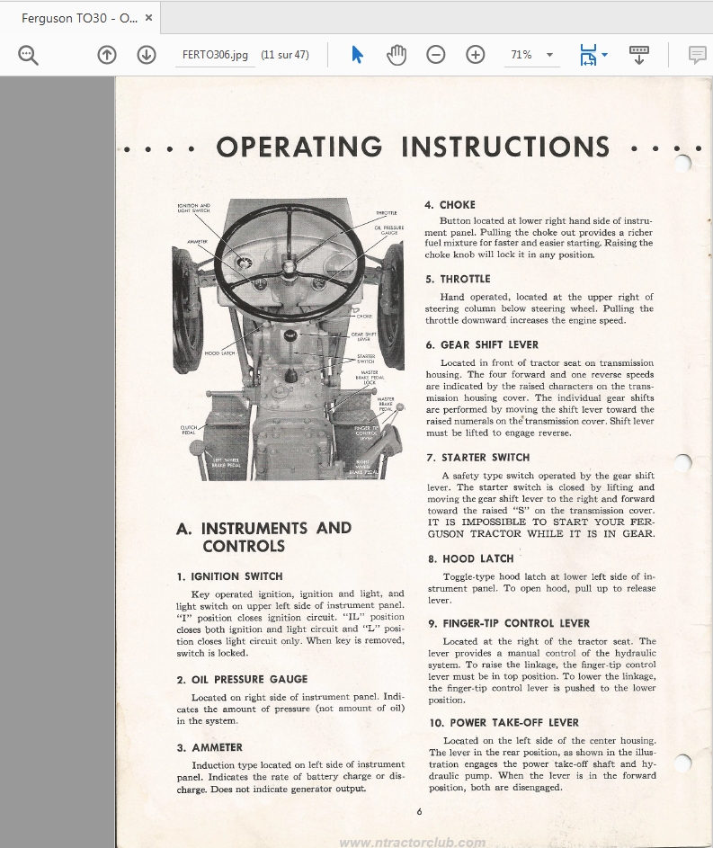 Ferguson TO30 - Owner's Manual - Homepage - The Biggest Store Service