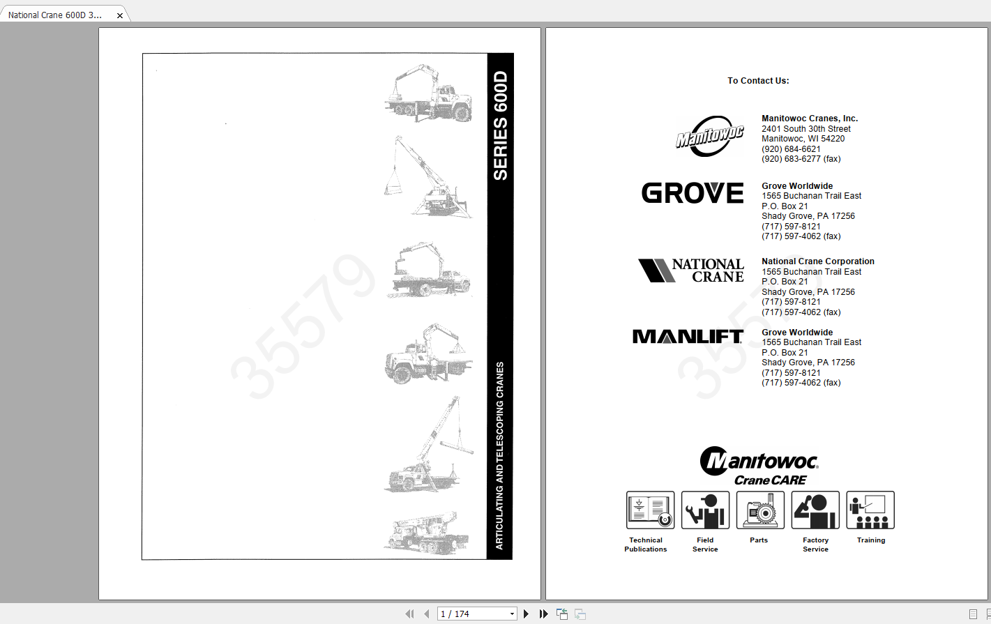 National Crane Model 800c Owners Manual