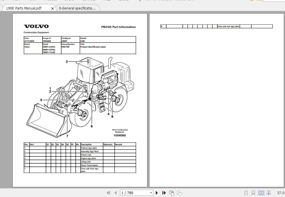 Volvo L90E Wheel Loader Service Manual & Parts Manual New 2020