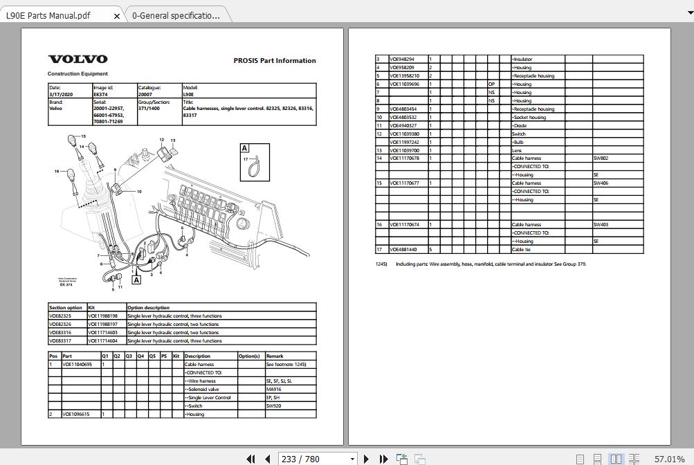 Volvo L90E Wheel Loader Service Manual & Parts Manual New 2020