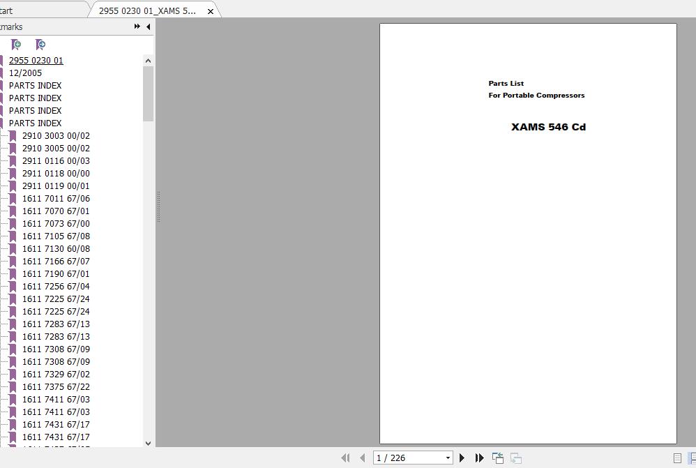 ATLAS COPCO Air Compressor Parts Manual