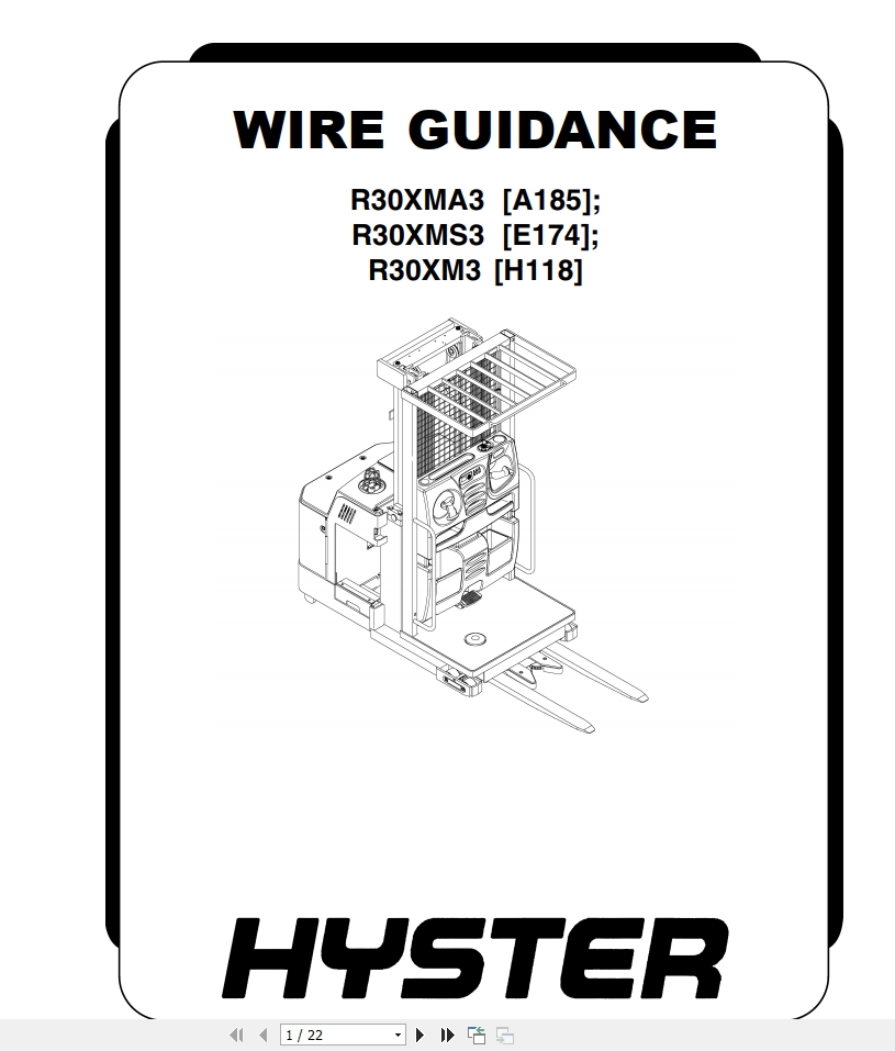 Hyster Forklift Class 2 Electric Motor Narrow Aisle Trucks A169