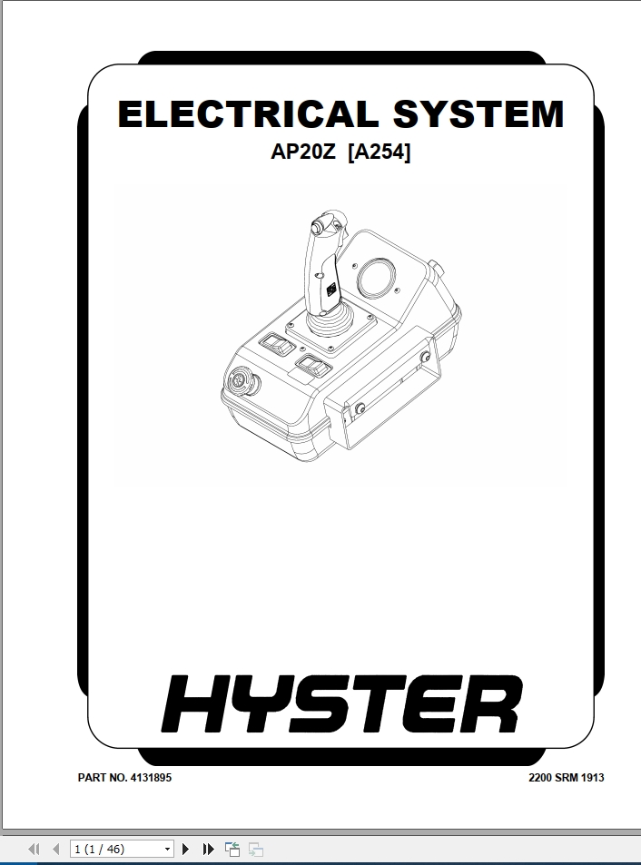 Hyster Forklift Class 2 Electric Motor Narrow Aisle Trucks A254 (AP20Z