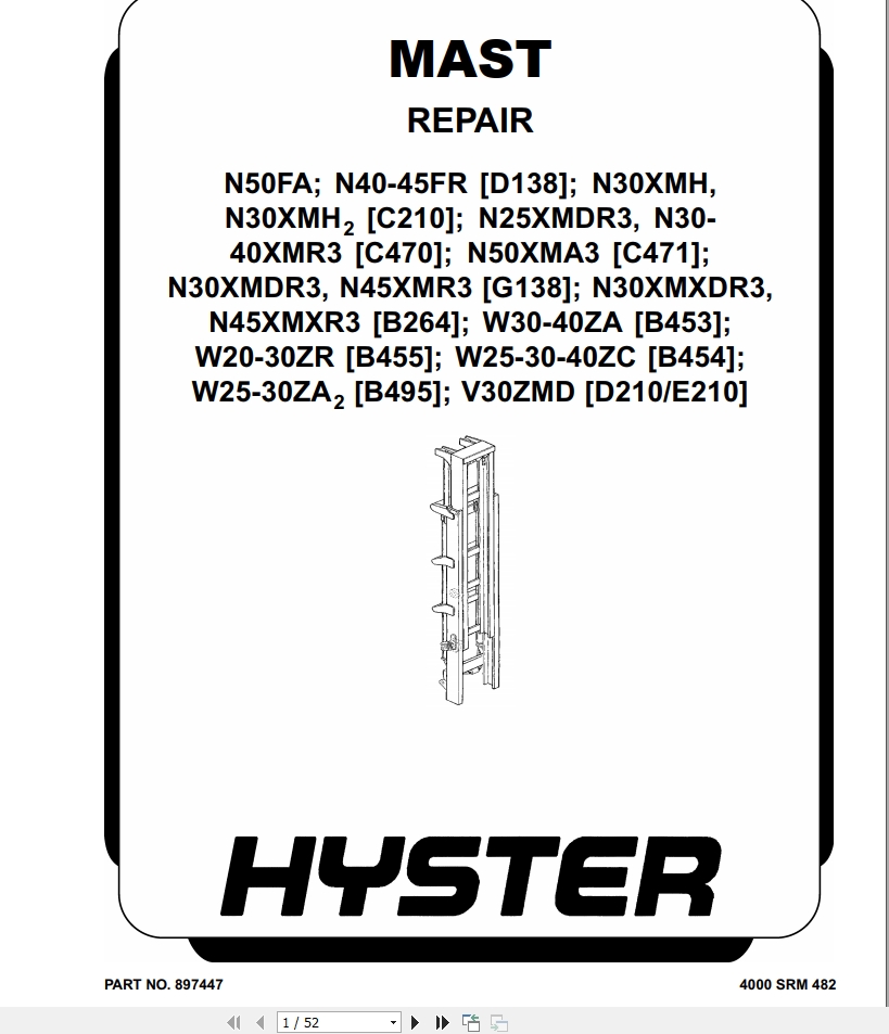 Hyster Forklift Class 2 Electric Motor Narrow Aisle Trucks A264