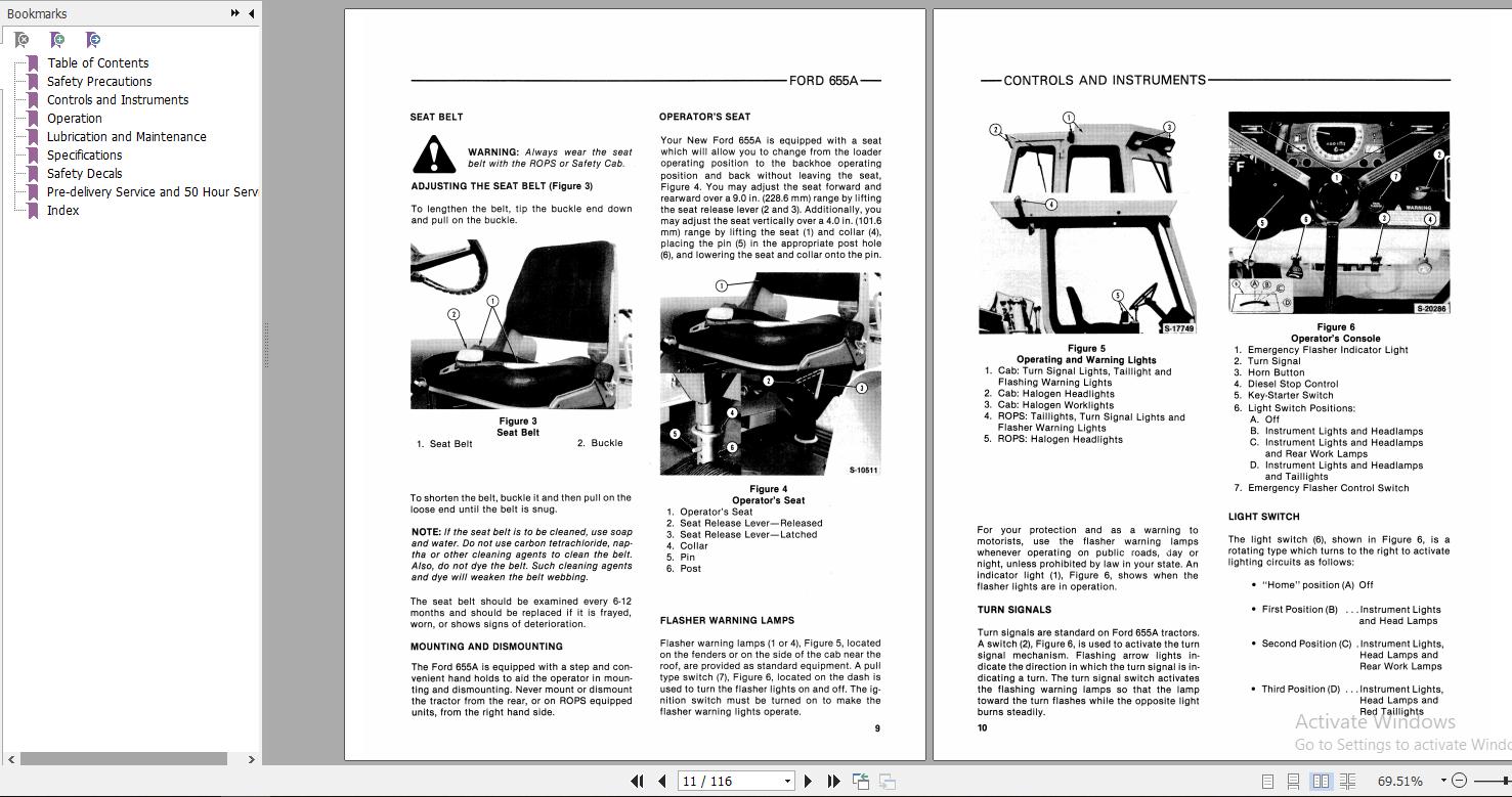 New Holland Ford 655A TractorLoaderBackhoe Operator's Manual_42065510