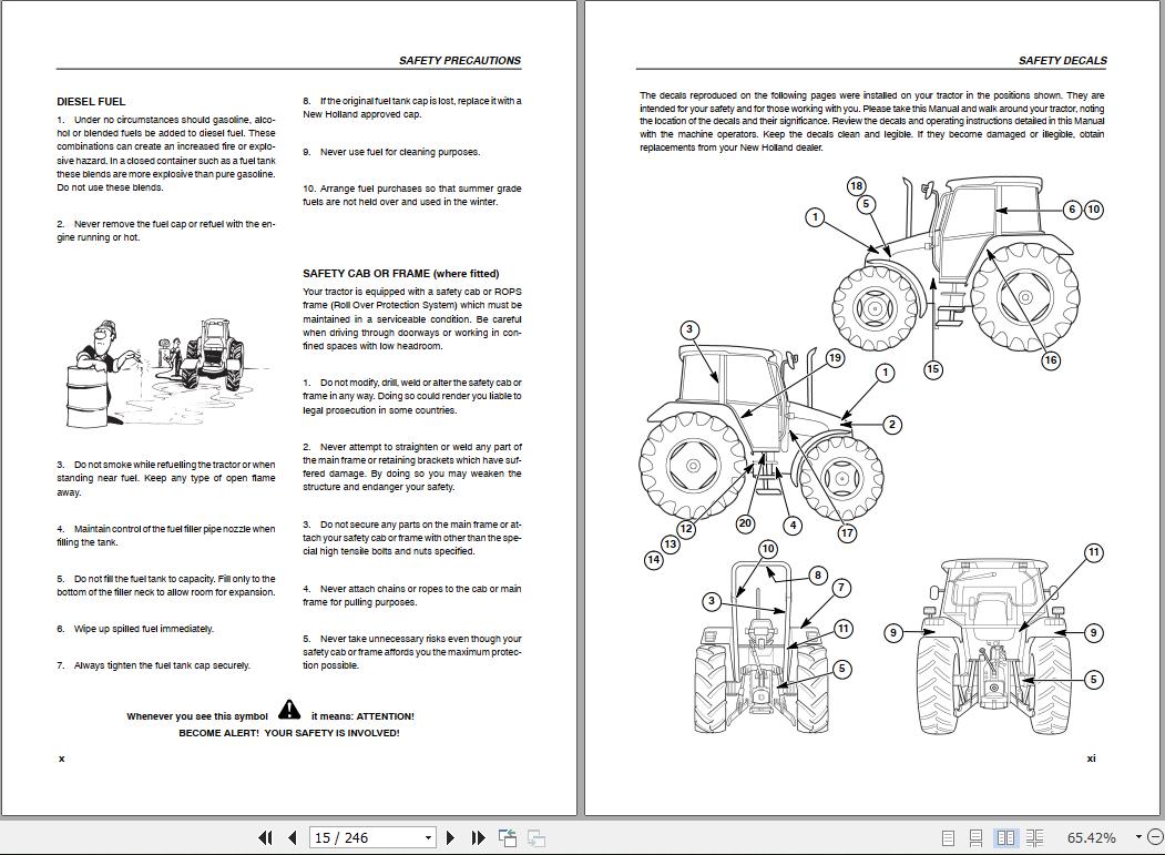 New Holland TS90 TS100 TS110 TS115 Tractor Operator's Manual_6045339100