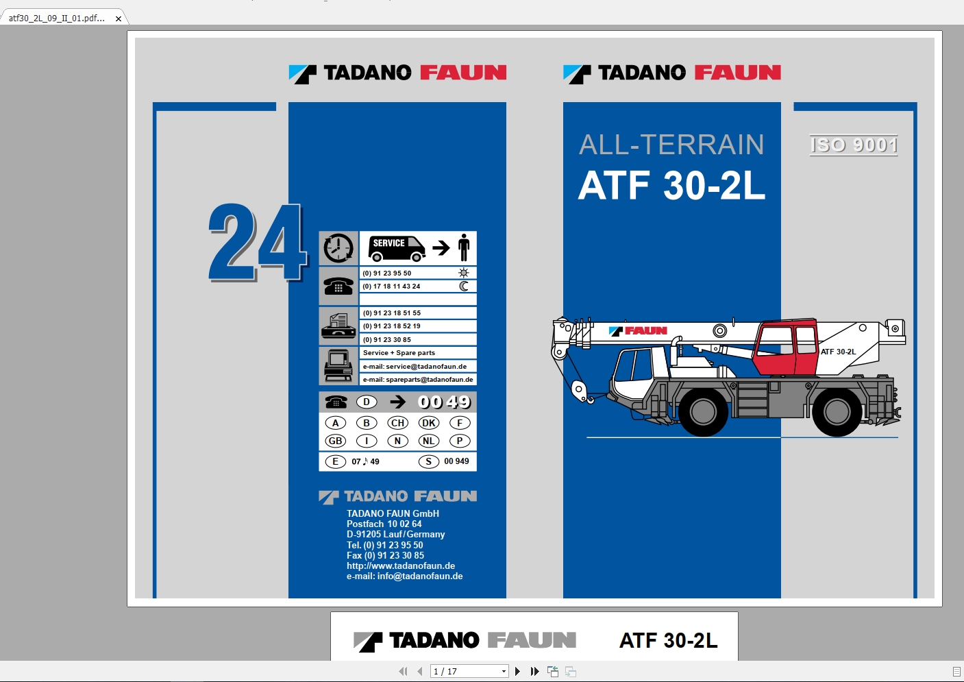 Tadano Mobile Crane ATF 302L Training Manual