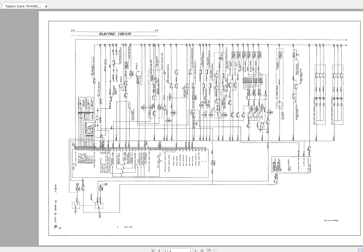 Tadano Mobile Crane TR400EX2 Electric Circuit Diagram Homepage