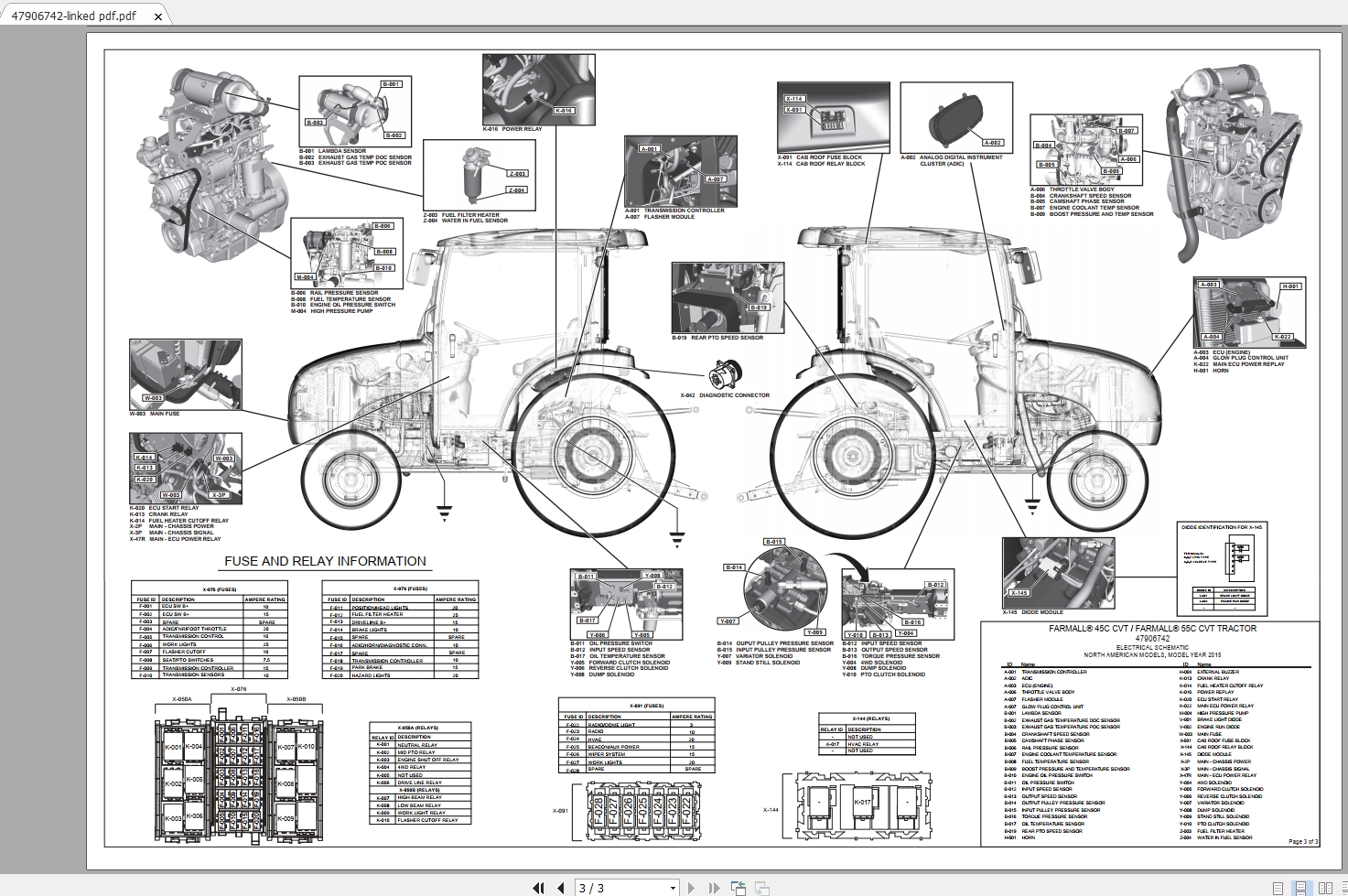 Case IH Farmall 45C 55C CVT Compact Tractor Electrical Schematic