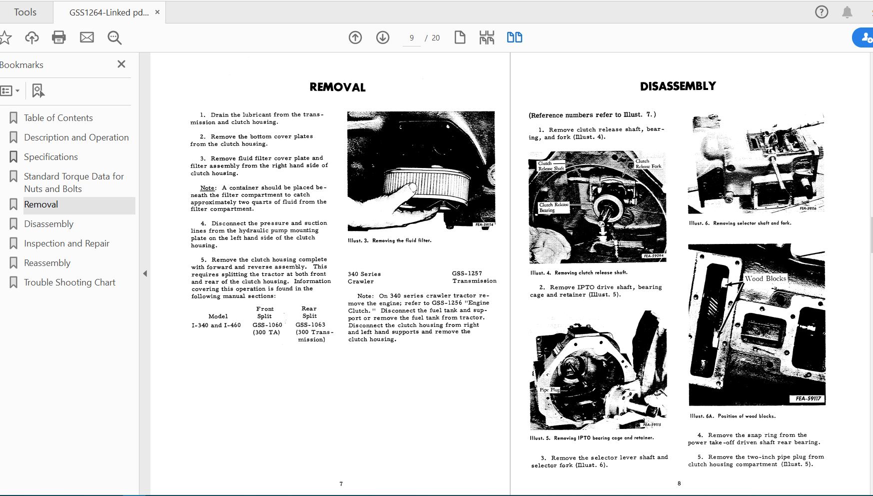 Case IH Tractor 340 460 Full Forward Reverse Drive Service Manual_GSS1264