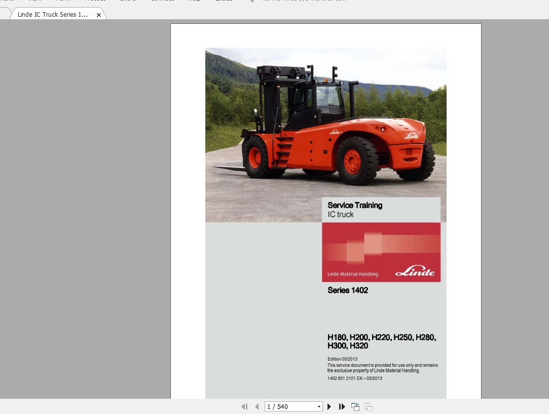 Linde Forklift Series 1402_H180H320 EN_1305 Service Manuals