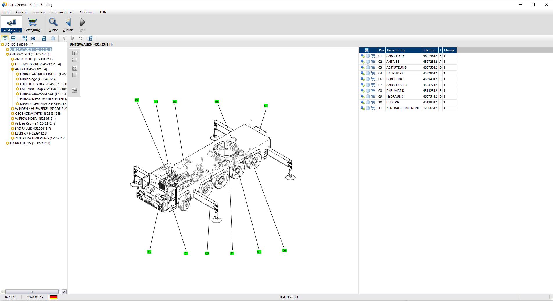 Terex Demag Mobile Crane AC1602 Spare Part Catalog