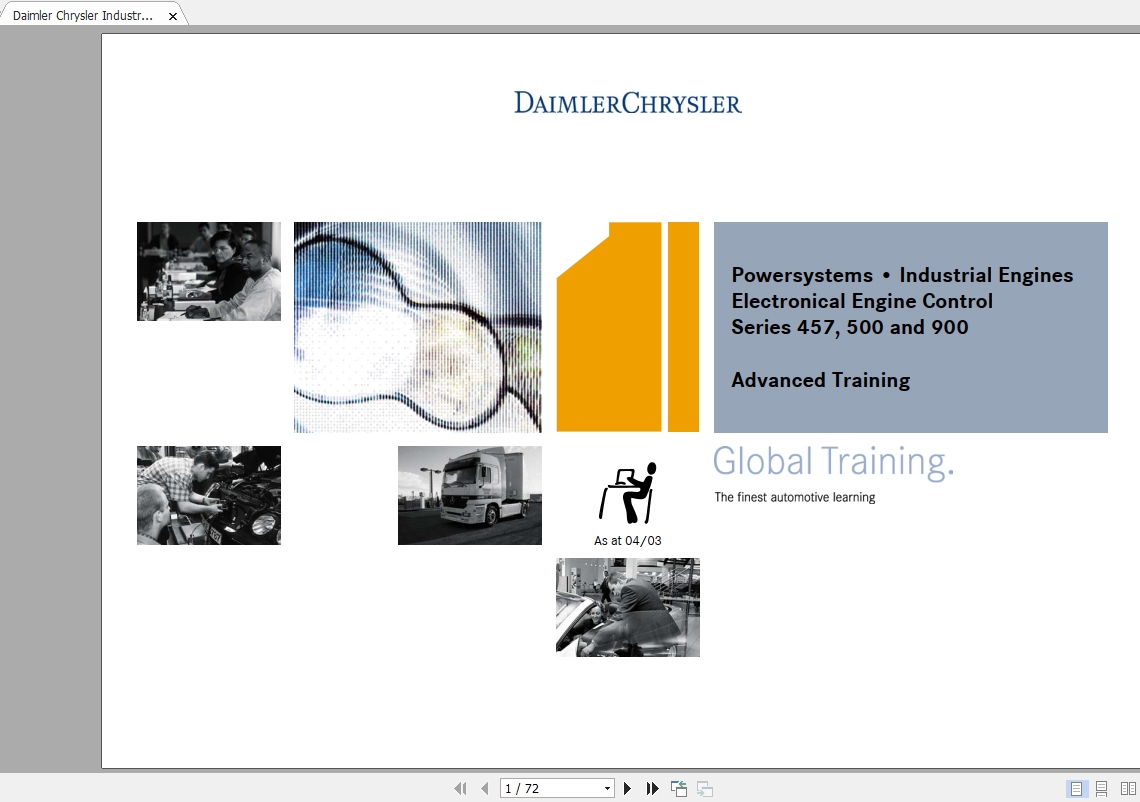 Daimler Chrysler Industrial Engines 900,500,457 Maintenance and Repair