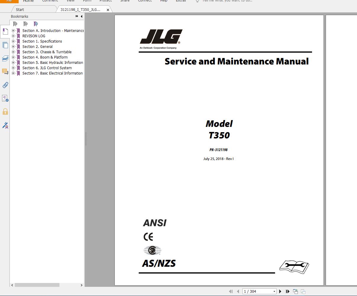 JLG Lift Operators Service and Part Manuals 2020 Full PDF 30GB