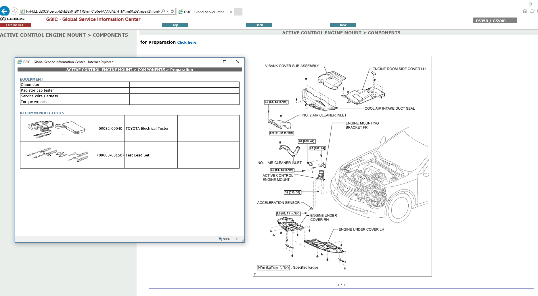 Lexus ES350 [2011.03] Service Manual
