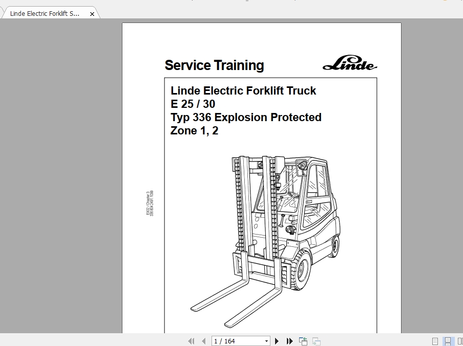 Linde Forklift Series 336_E25,E30 Service Manuals