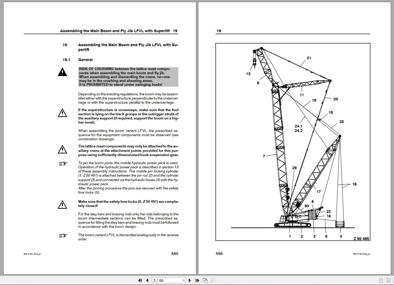 Terex Crane Assembling the Main Boom and Fly Jib LFVL with Superlift