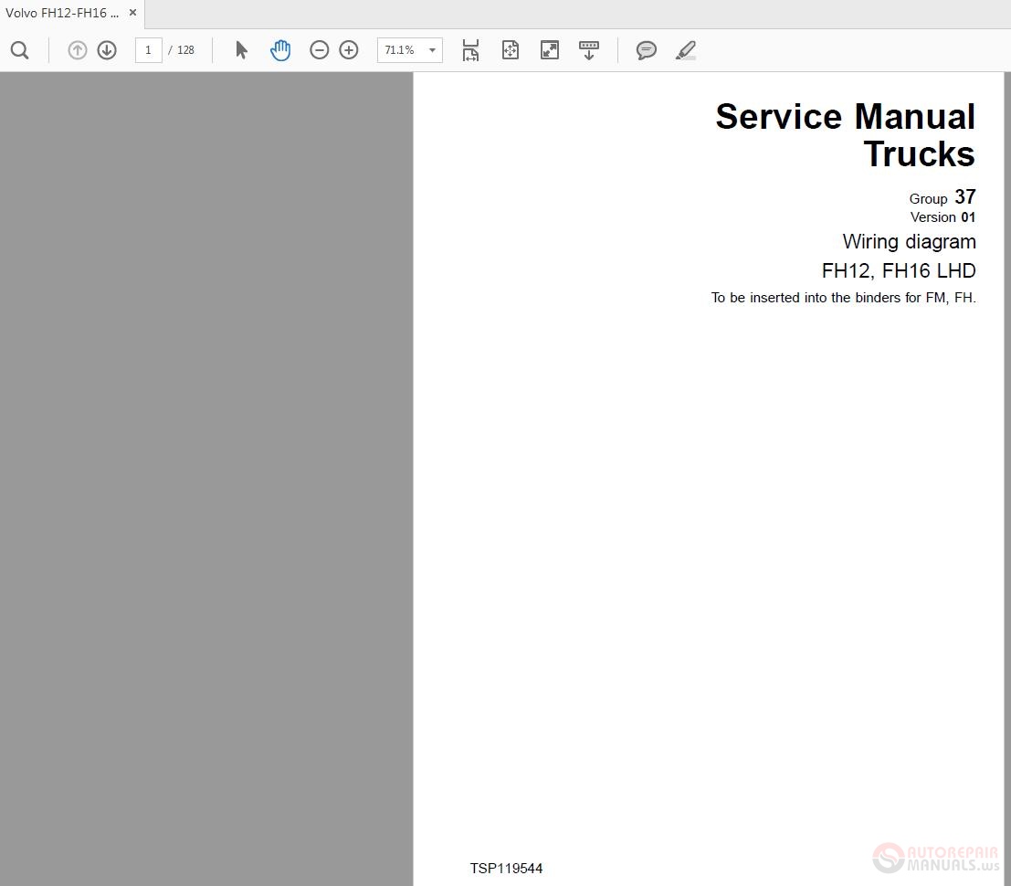 Volvo FH12-FH16 LHD WD Service Manual