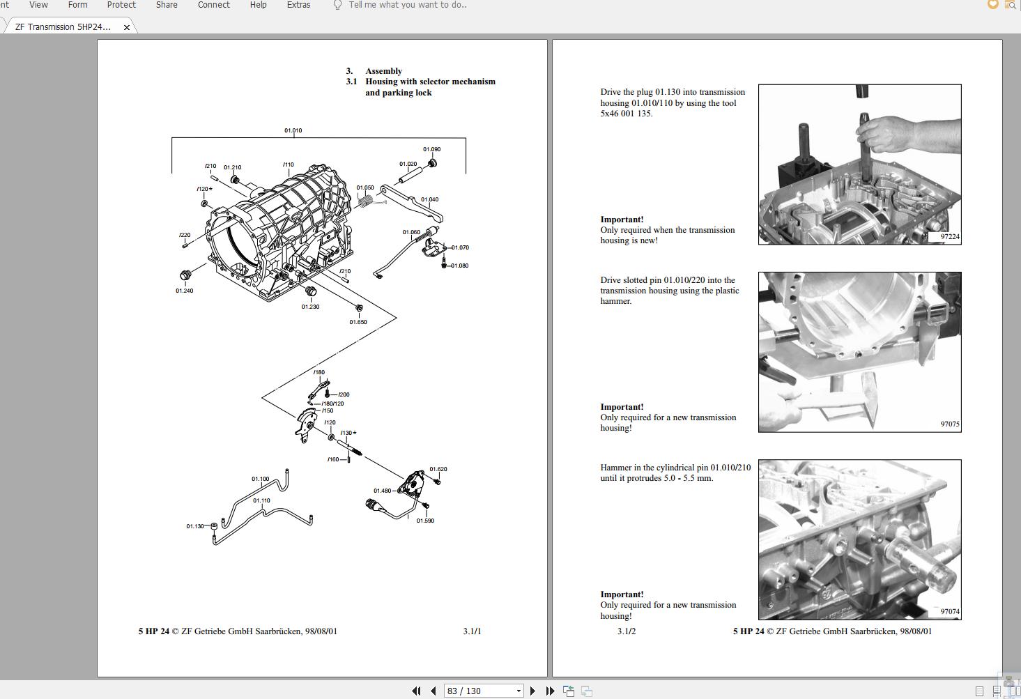 ZF Transmission 5HP24E Repair Manual