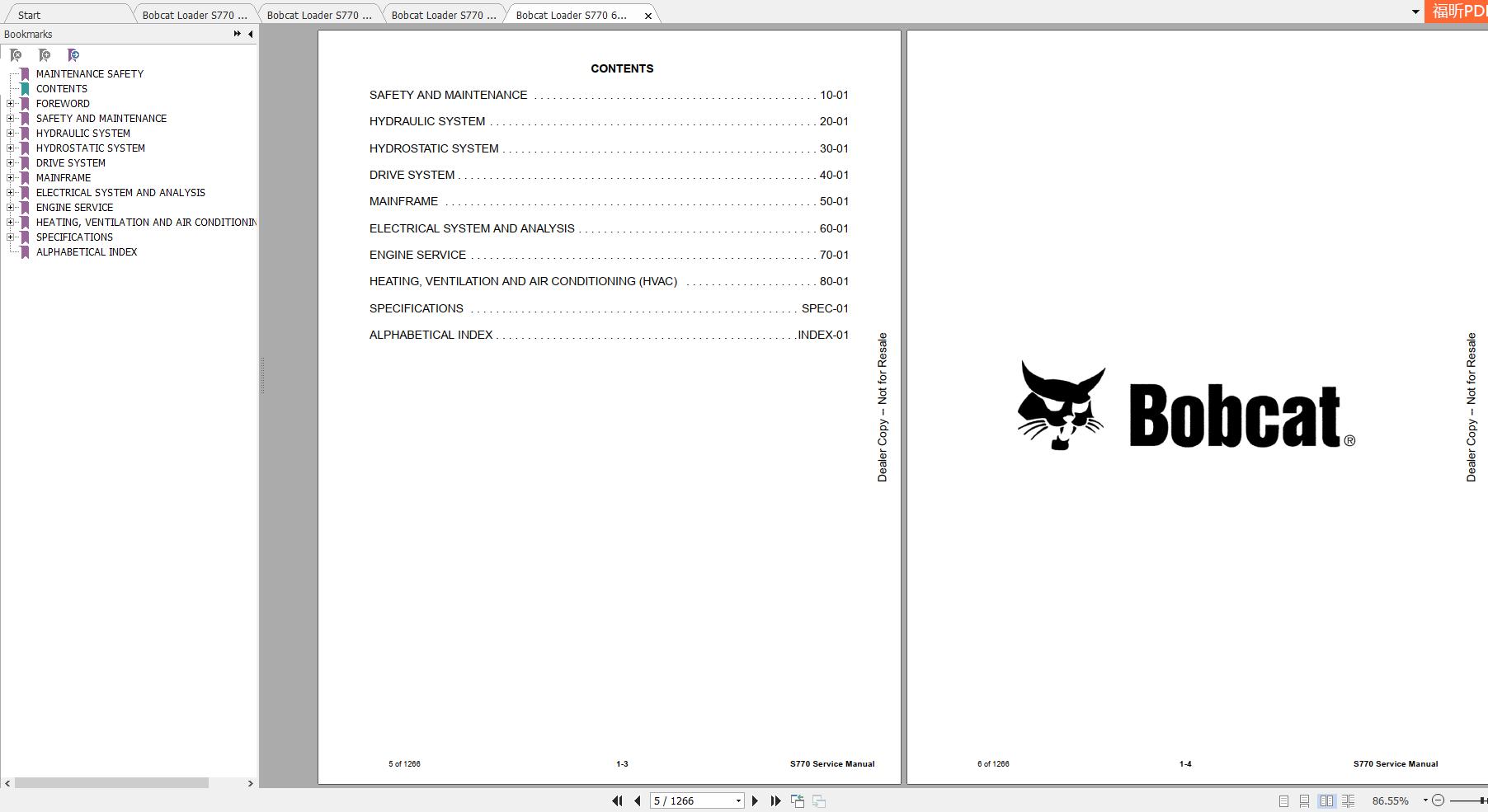 Bobcat Loader S770 Service Manuals - Homepage - The Biggest Store
