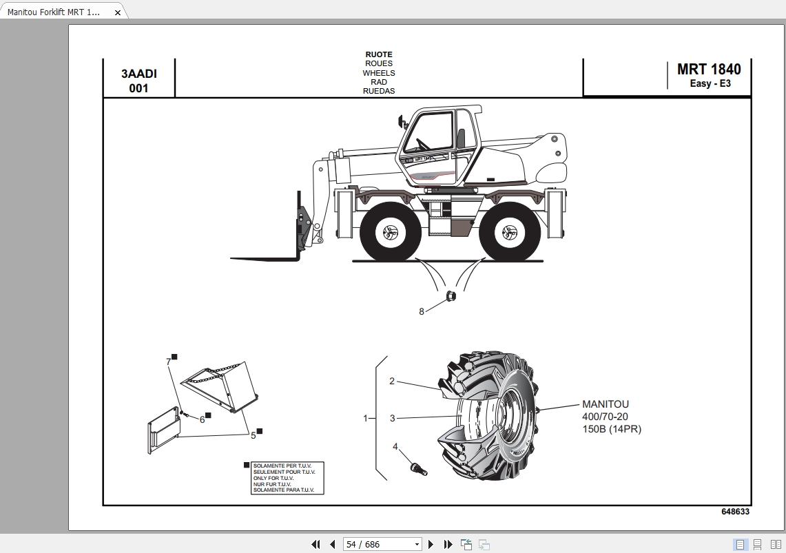 Manitou Telehandler MRT1840 Parts Catalogue_648633