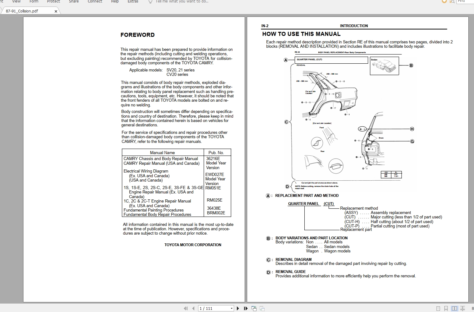 Toyota Camry 1990 Service Manual