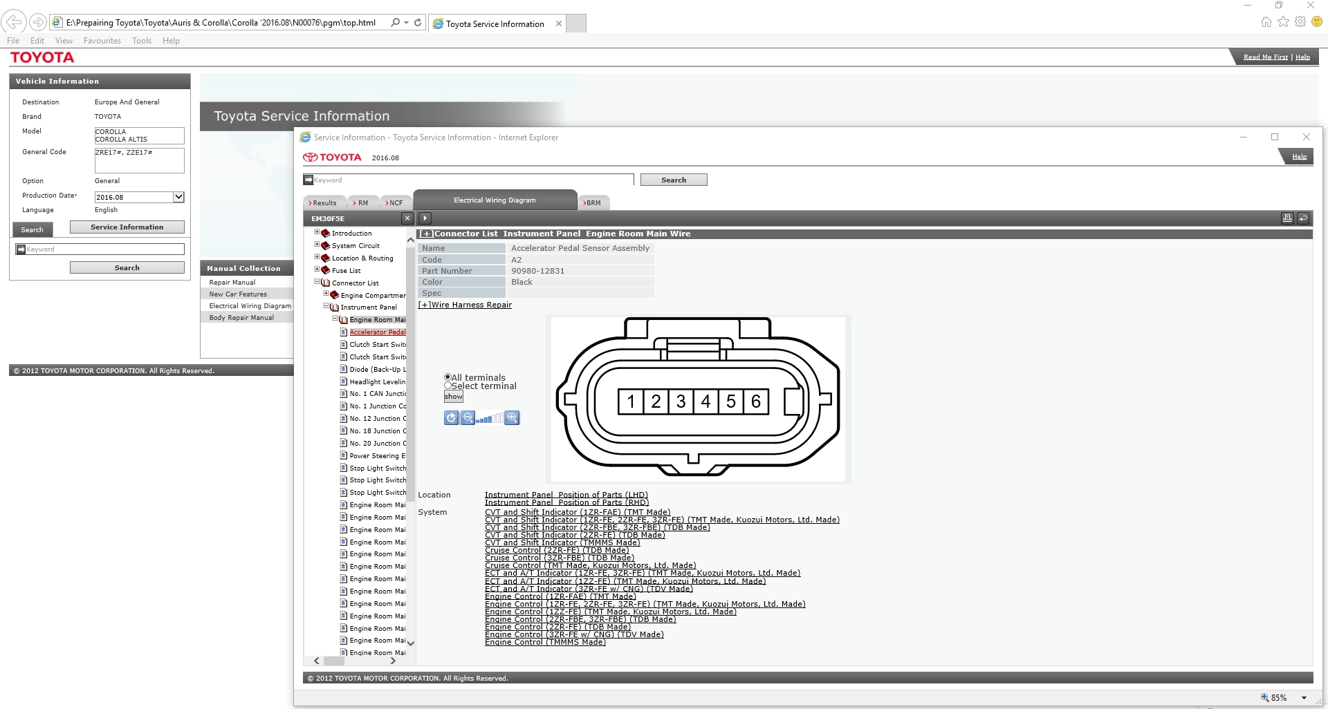 Toyota Corolla [2016.08] Workshop Service Manual - Homepage - The