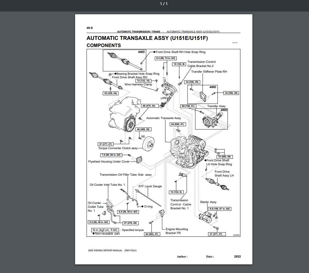 Toyota Sienna [2005] Service Manual