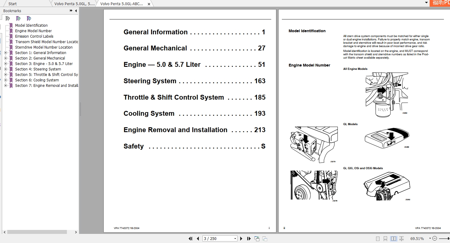 Volvo Penta 5.0GLABCDE 5.7GXiABCDF Engine Manual