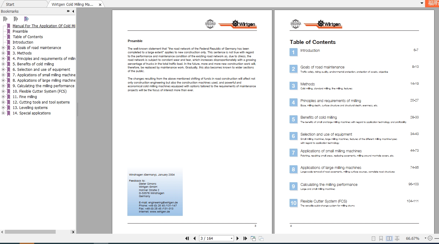 Wirtgen Cold Milling Machines Application Manual