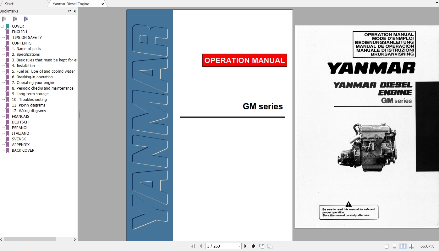 Yanmar Diesel Engine GM Series Operation Manual