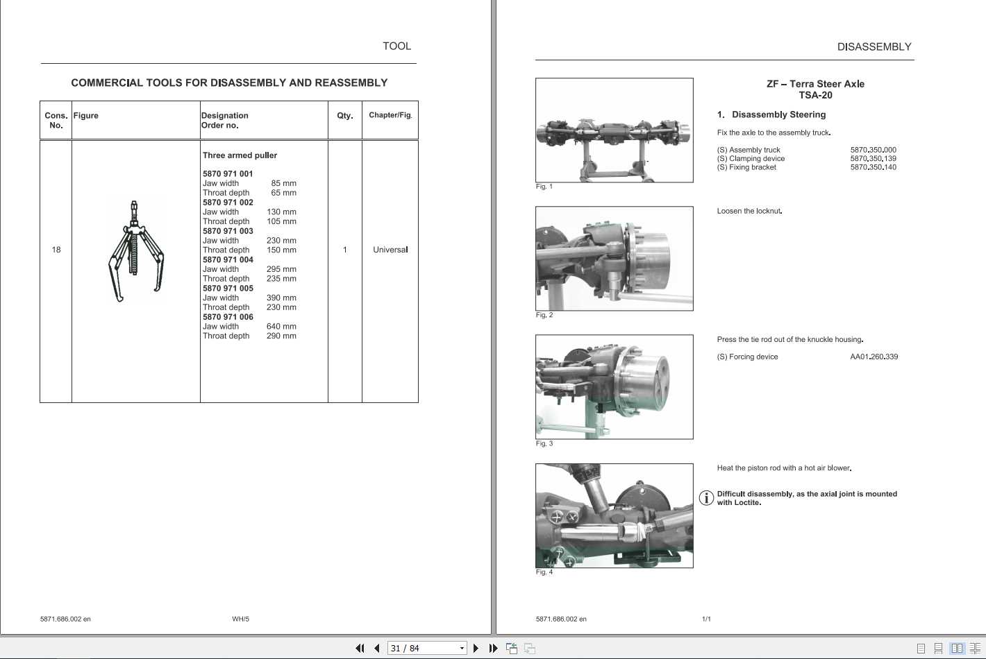 Fendt Tractor ZFTerra Steer Axle TSA20 Repair Manual_72618975