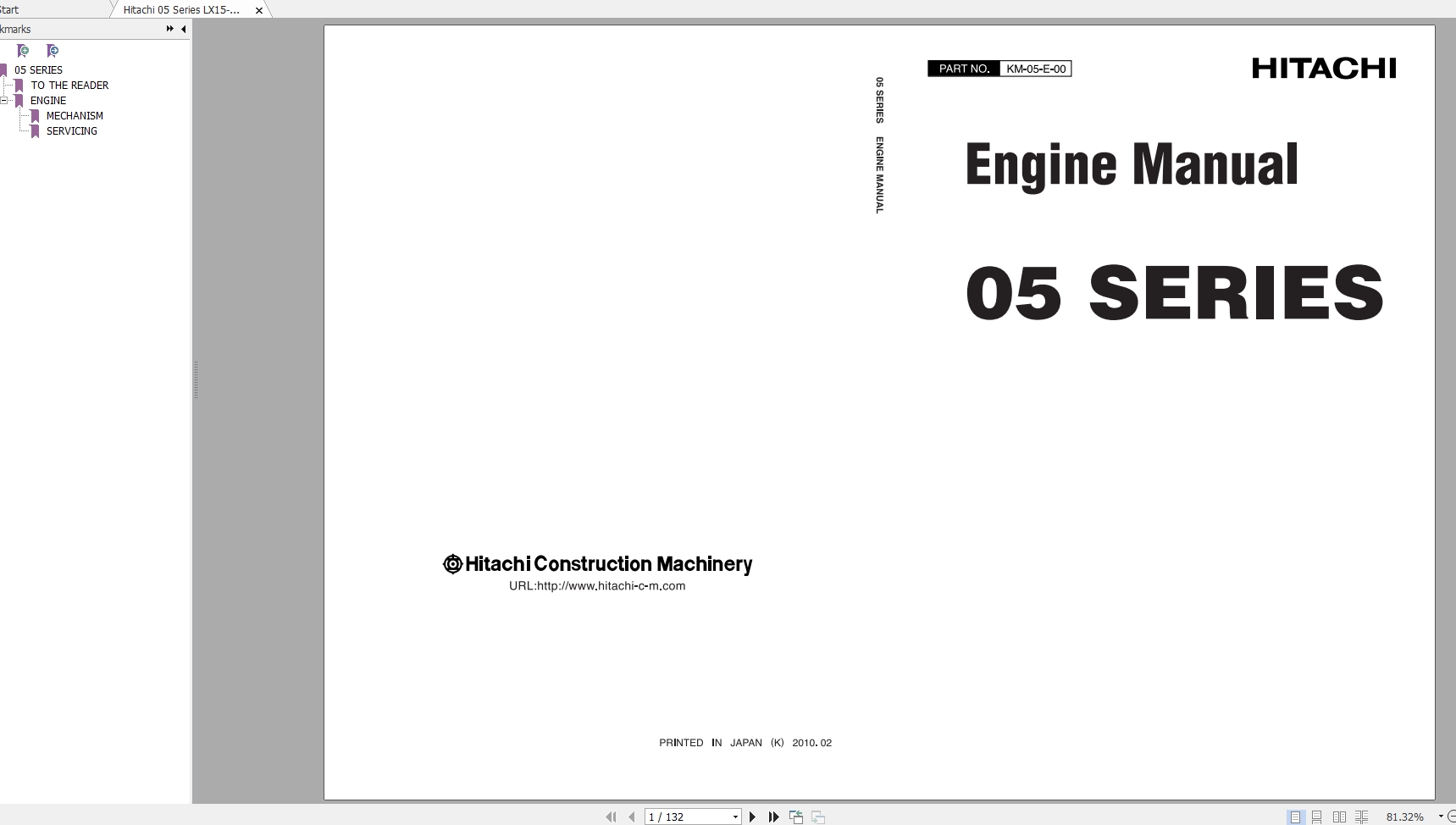 Hitachi Loader LX157, LX20 Manual