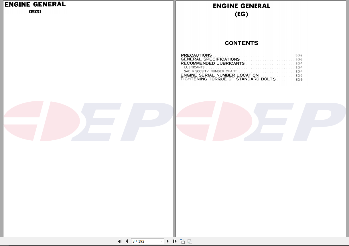 EP Forklift Nissan Engine TD27 Service Part Manual - Homepage - The