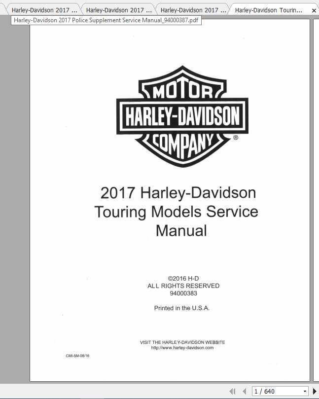 HarleyDavidson Touring 2017 Service Manual