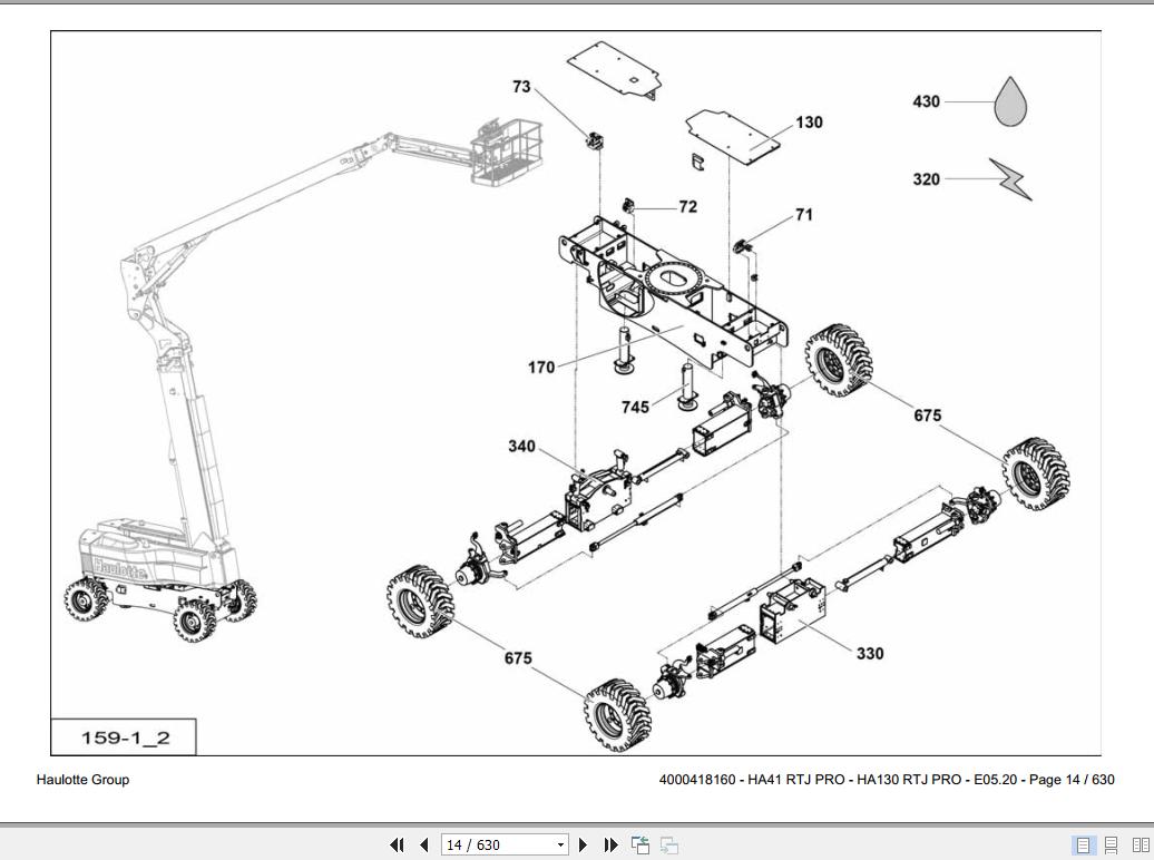 Haulotte Articulated Boom Lift HA41,HA130 RTJ PRO Spare Parts_4000418160