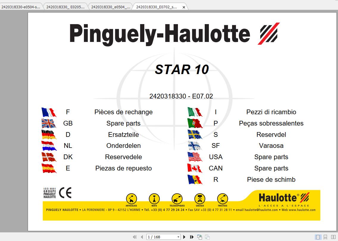 Haulotte Bom Lift Star 10 Parts Manual_2420318330