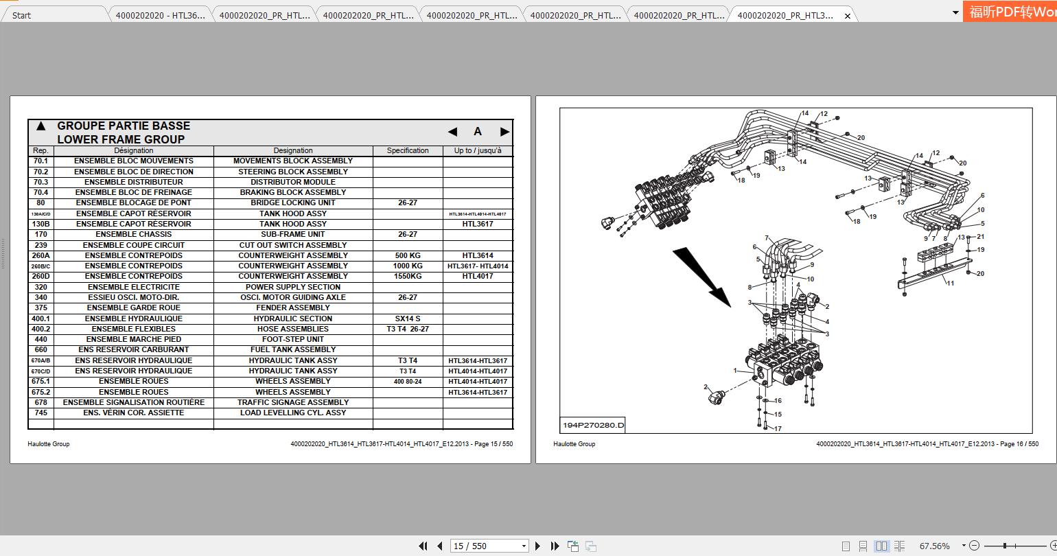 Haulotte Telehandler HTL36149055 Parts Manual_4000202020