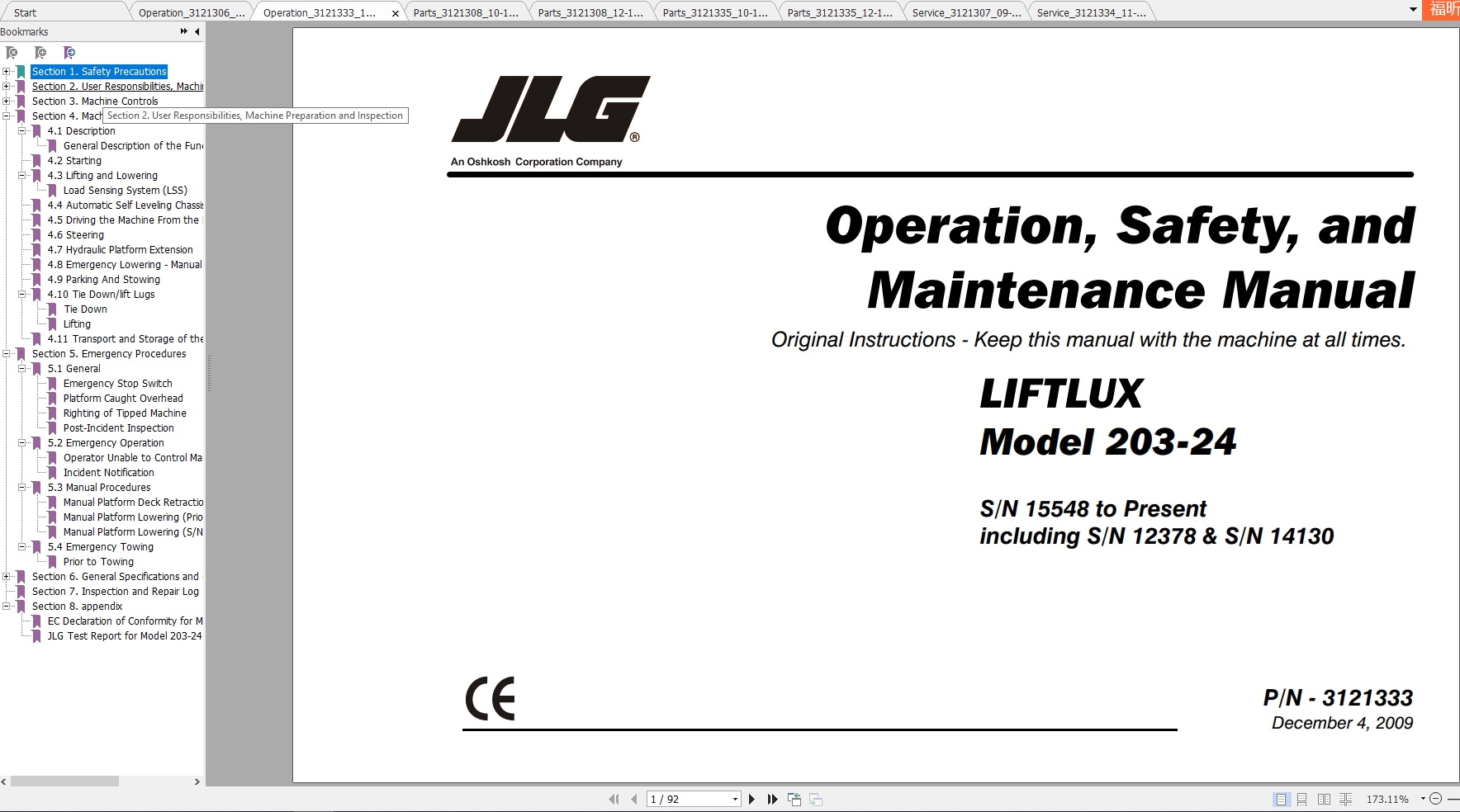thumbnail image 2 of JLG Complete Service, Parts & Operators Manual Set - All Models & Years (Digital/Paper) 2 of 5