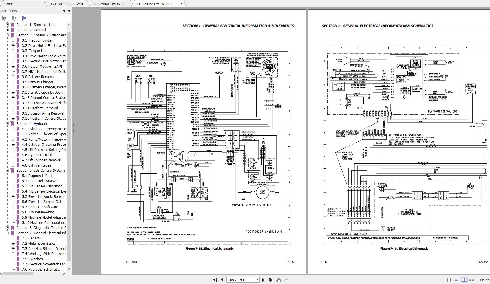JLG Scissor Lift 1930ES_MOL70 Operation, Service & Parts Manuals