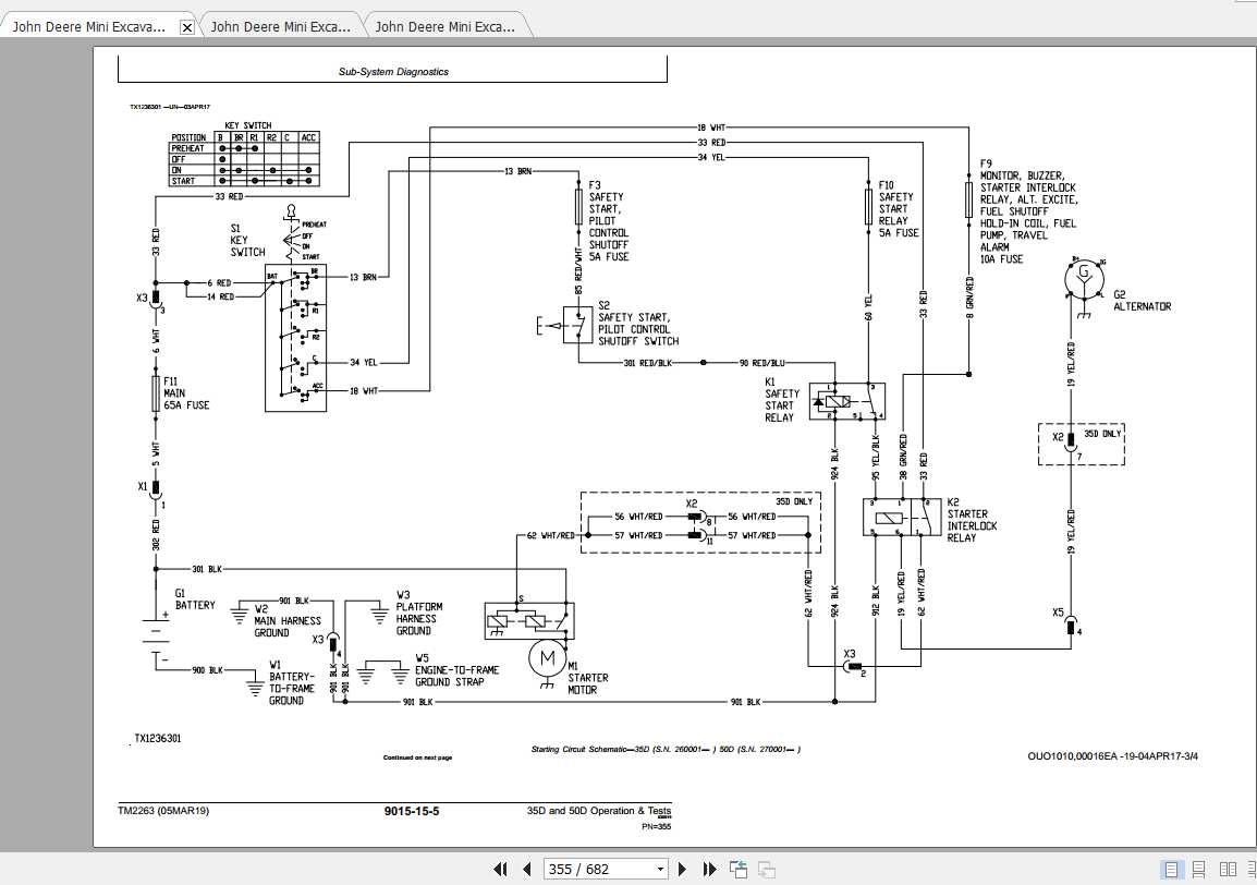 John Deere Mini Excavator 50D Repair Technical Manual & Parts Catalog