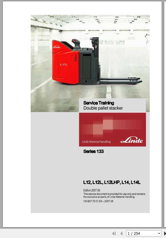 Linde Double Pallet Stacker L12 L12L L12LHP L14 L14L Service Training